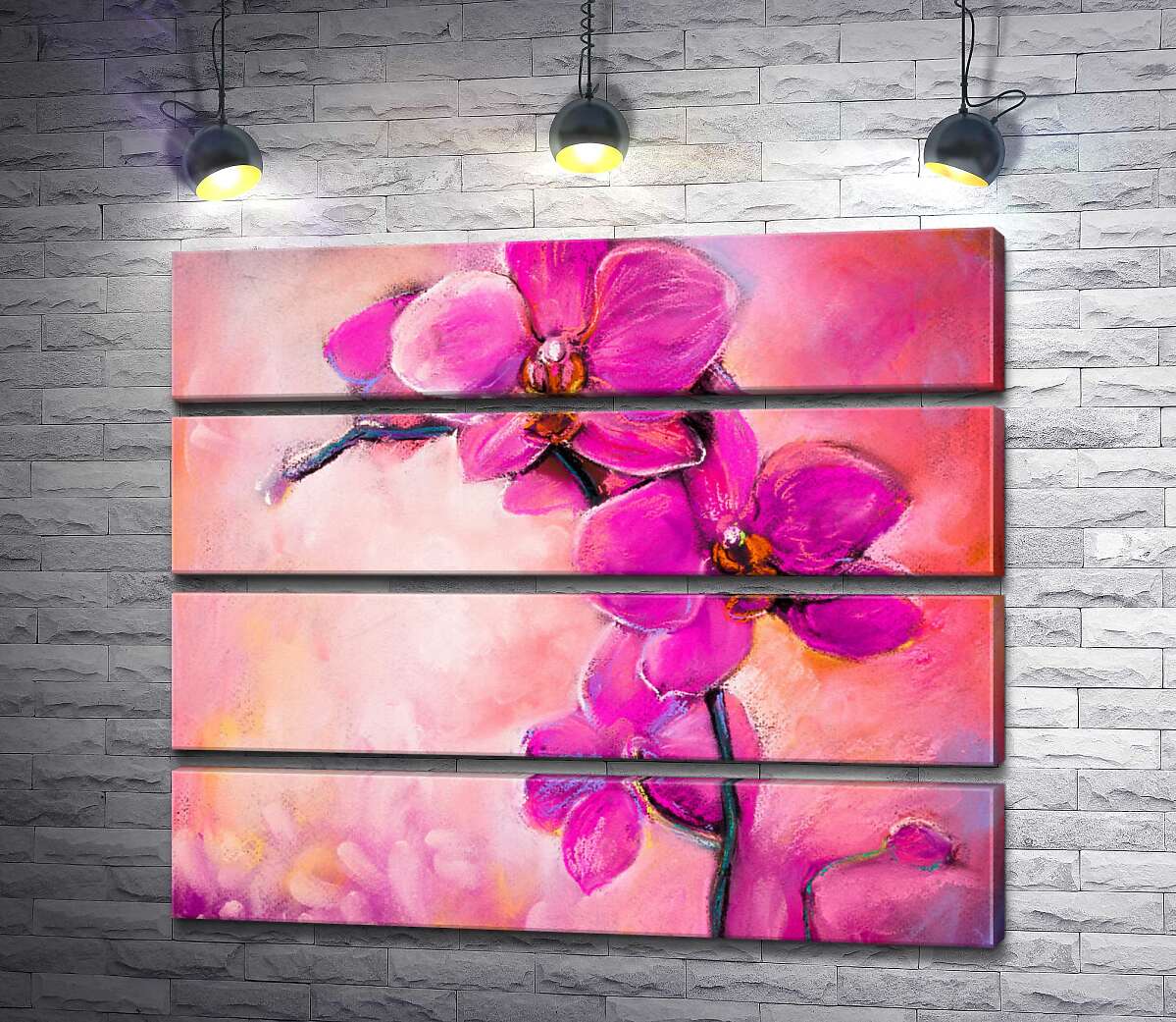модульная картина Пышное цветение розовых орхидей (Модуль №22)