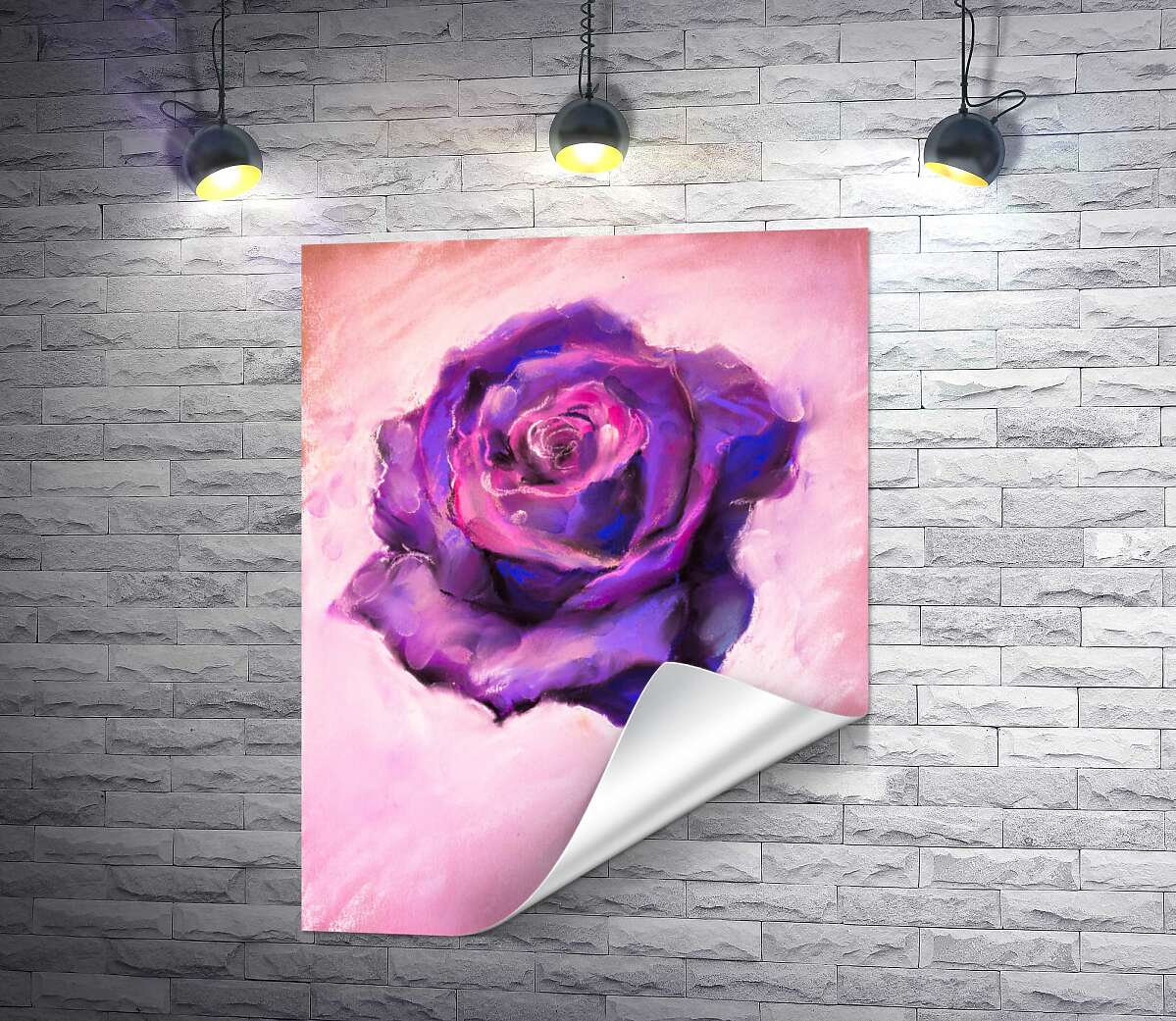 печать Фиолетовая пышность цветка розы