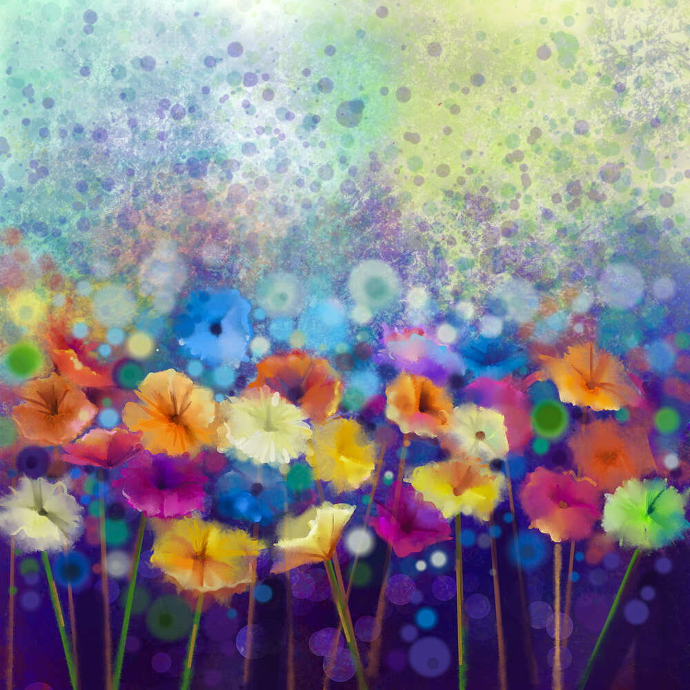 картина-постер Яркое разнообразие полевых цветов