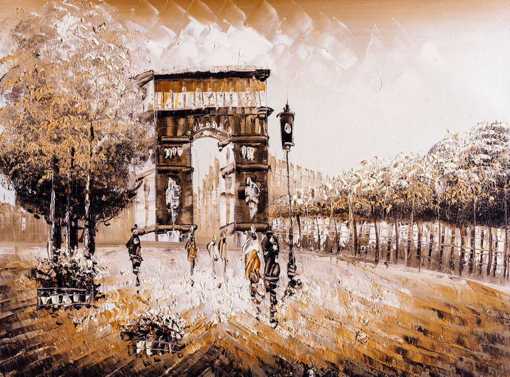 картина-постер Вишуканий силует Тріумфальної арки (Arc de Triomphe)