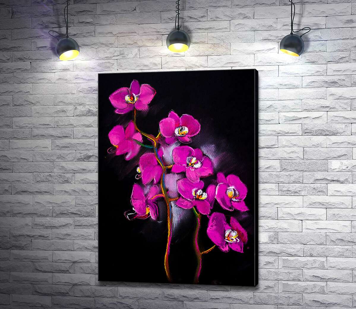 картина Изысканные ветви розовых орхидей