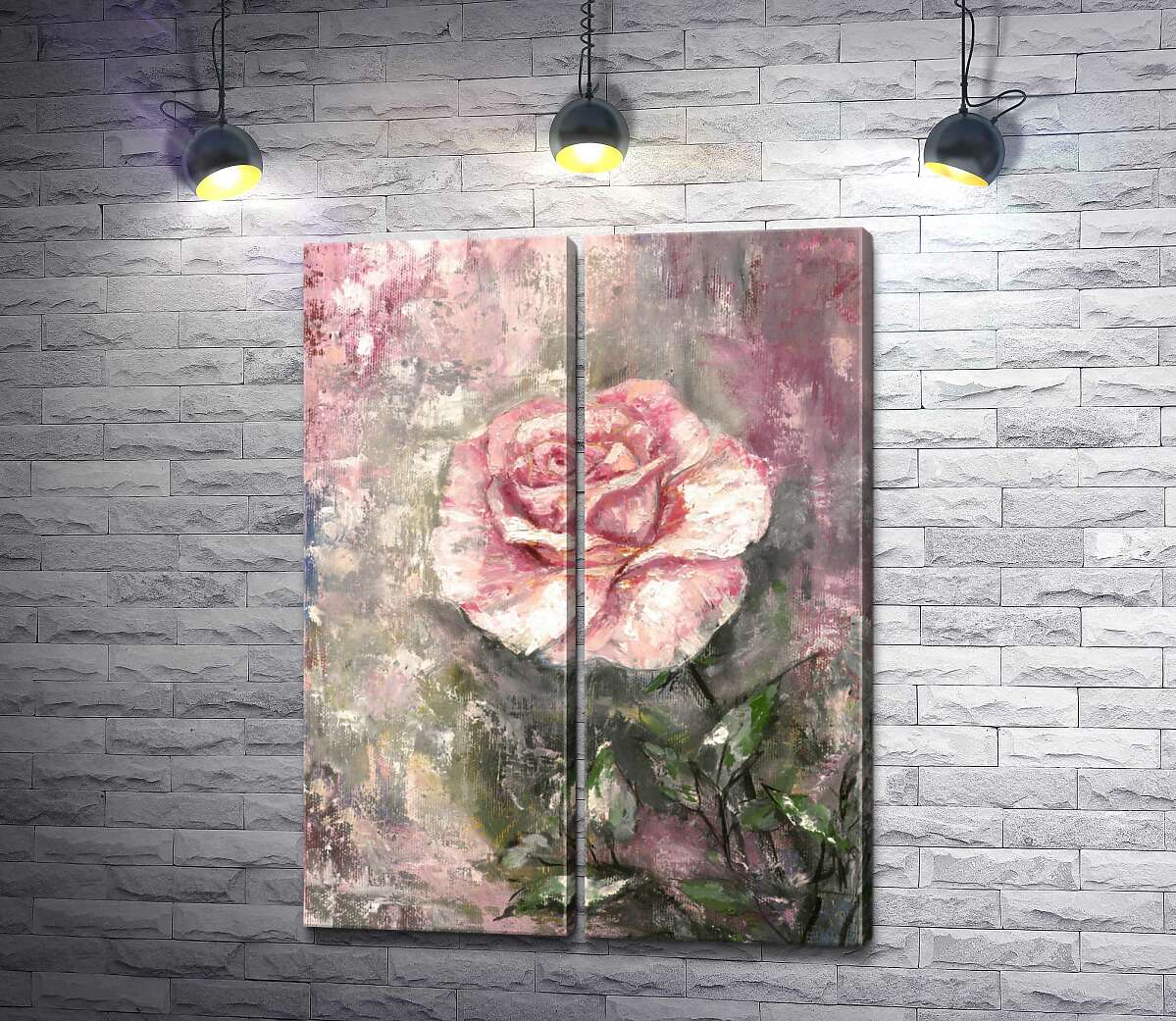 модульная картина Винтажная картина с розой