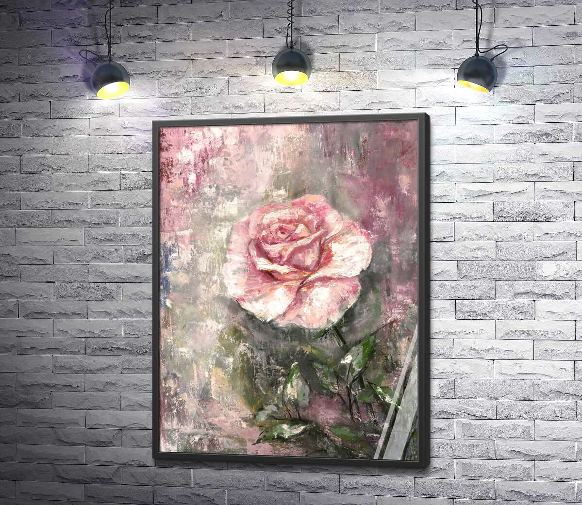 постер Винтажная картина с розой