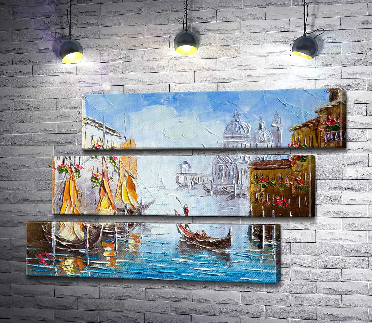 модульна картина Вид на Гранд-канал (Canal Grande) із квітучої венеційської вулиці (Модуль №17)