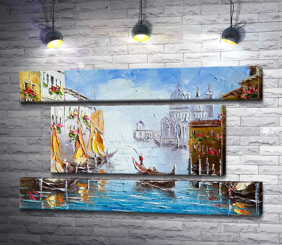 модульна картина Вид на Гранд-канал (Canal Grande) із квітучої венеційської вулиці (Модуль №18)