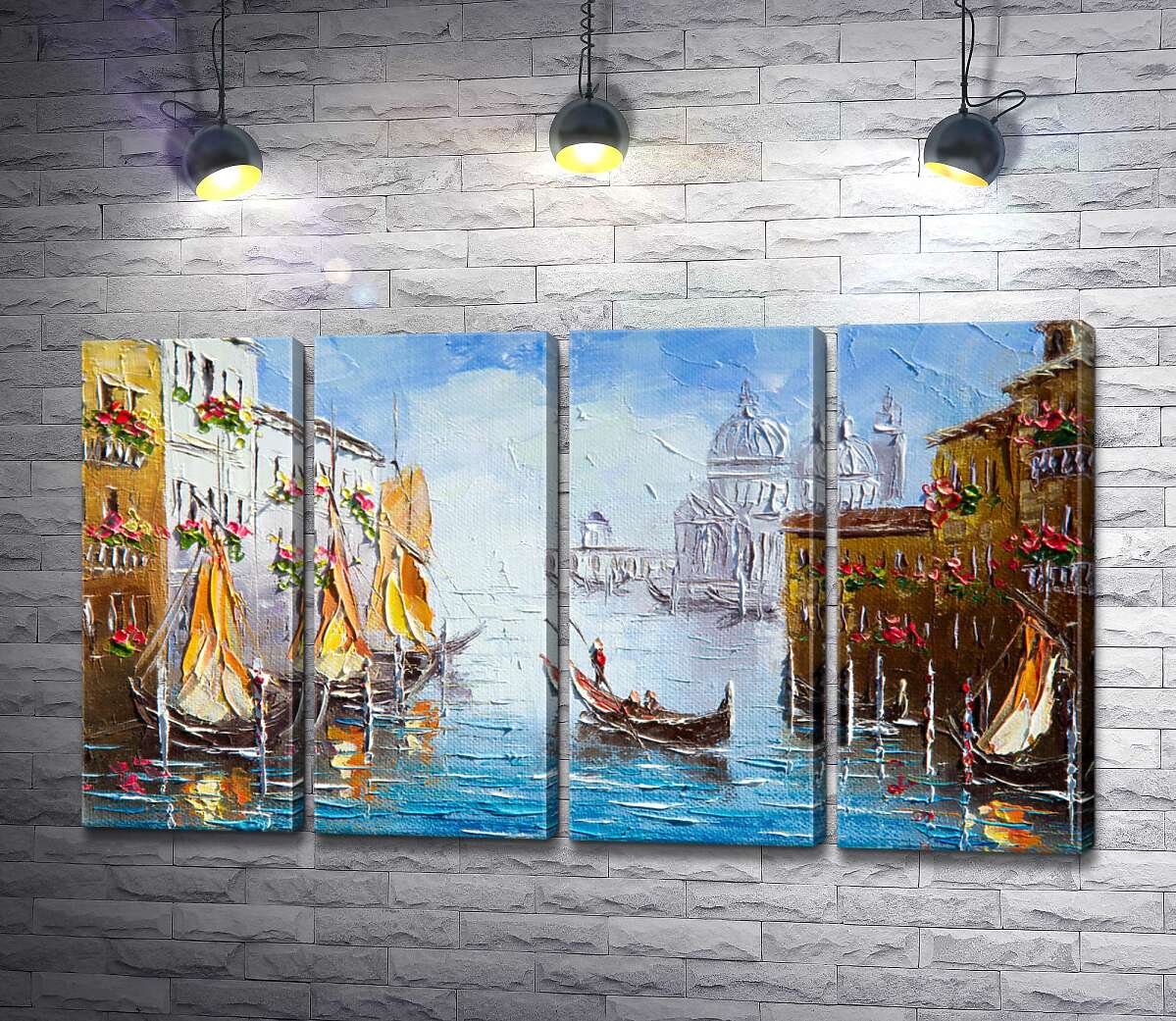 модульна картина Вид на Гранд-канал (Canal Grande) із квітучої венеційської вулиці (Модуль №24)