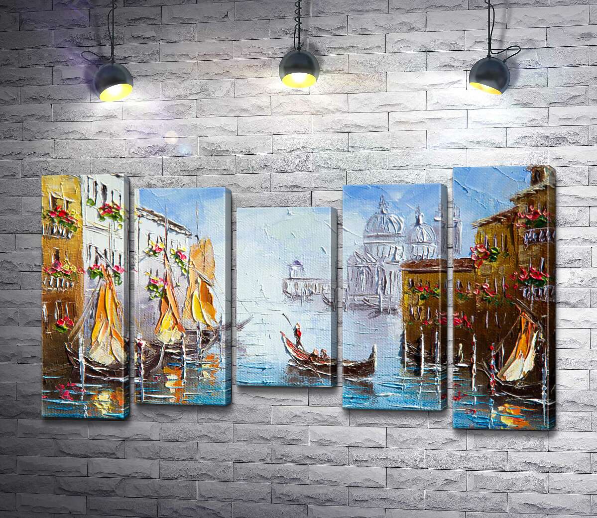 модульна картина Вид на Гранд-канал (Canal Grande) із квітучої венеційської вулиці (Модуль №27)