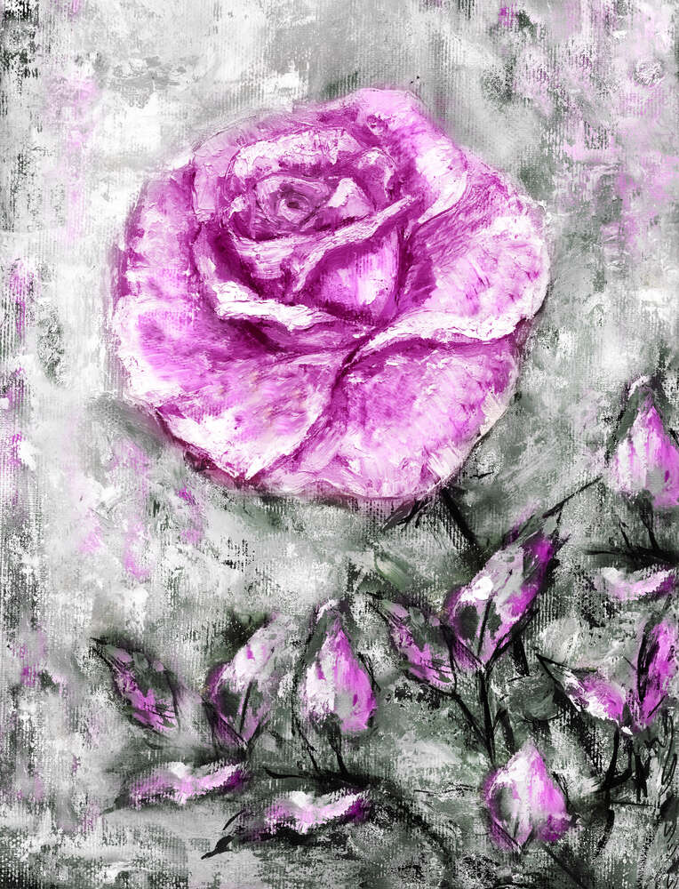 картина-постер Рожева яскравість вінтажної троянди