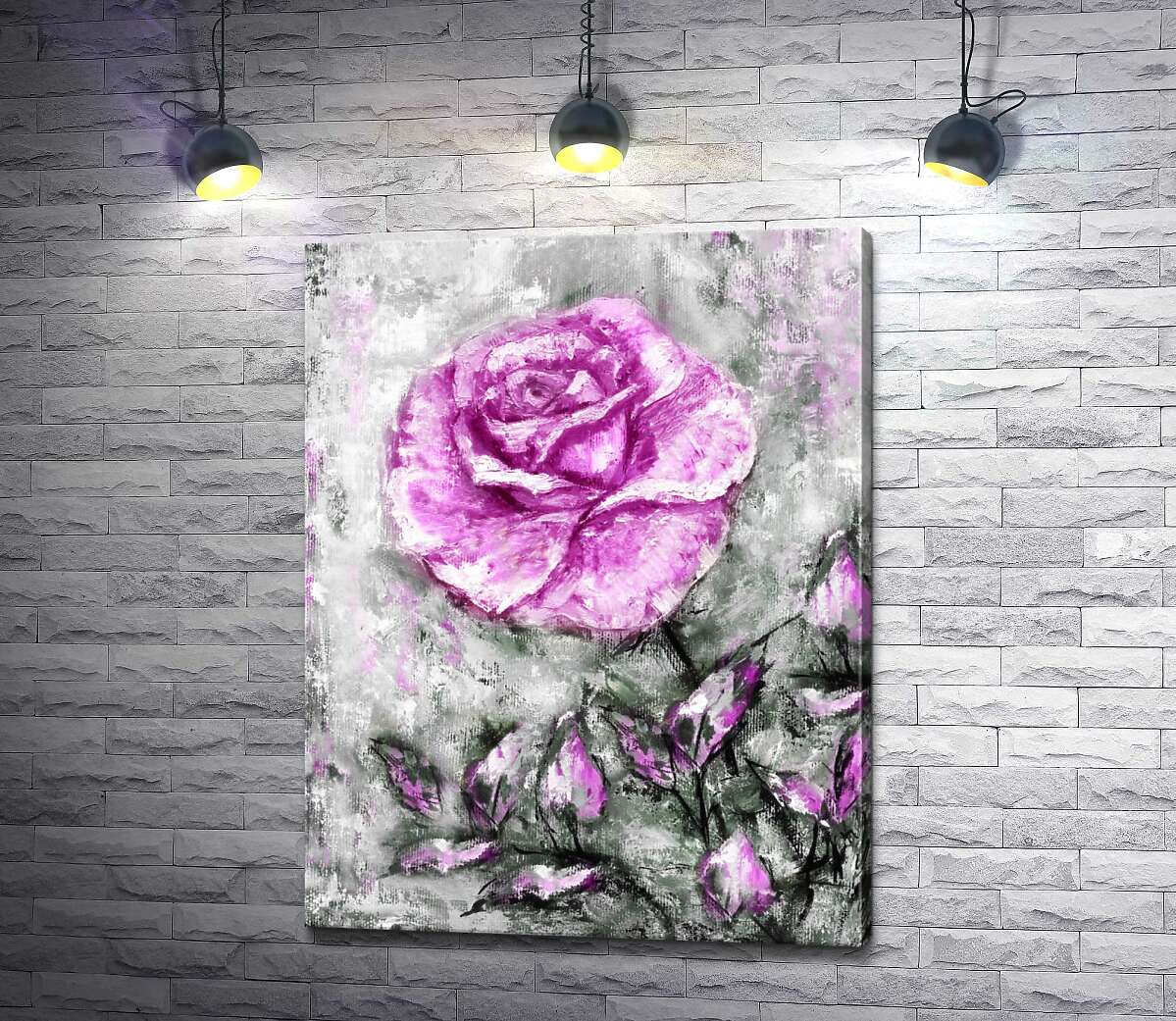 картина Рожева яскравість вінтажної троянди