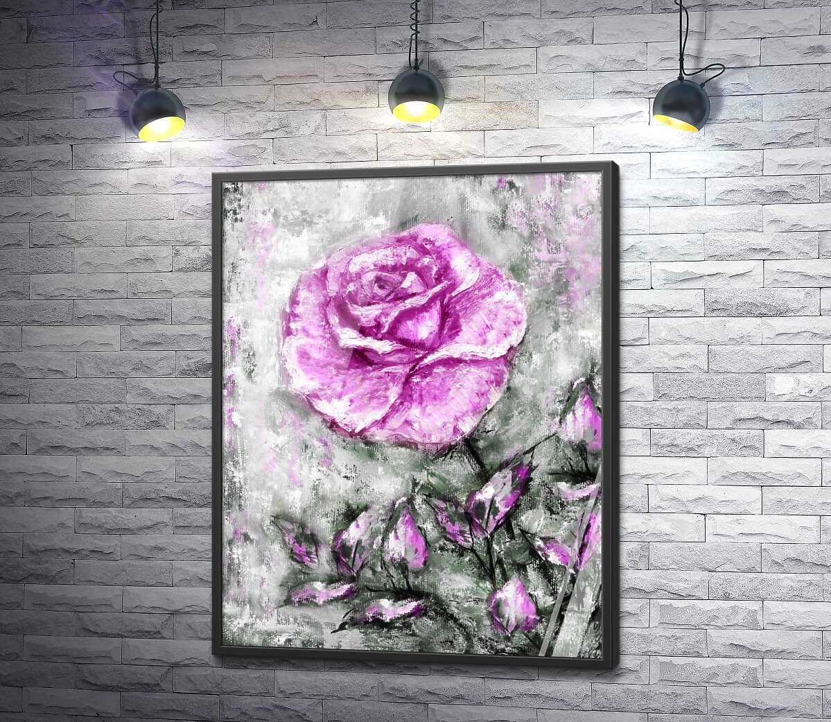 постер Рожева яскравість вінтажної троянди