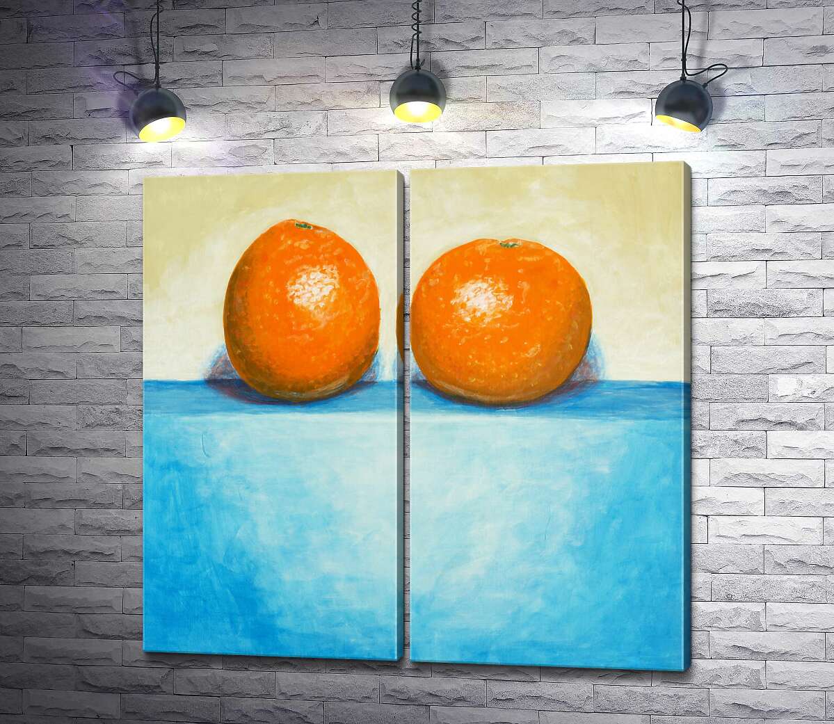модульная картина Блестящая кожура сочных апельсинов