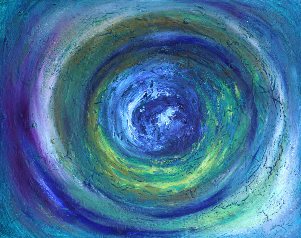 картина-постер Голубая абстракция закручивает в вихрь торнадо