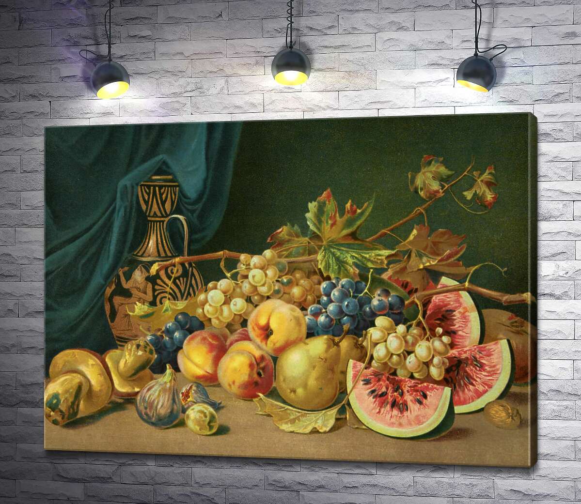 картина Греческая ваза и летние фрукты на натюрморте