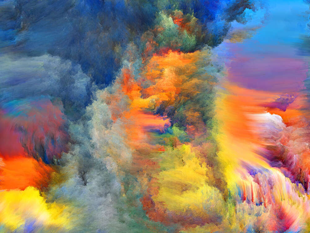 картина-постер Облачная абстракция ярких цветов