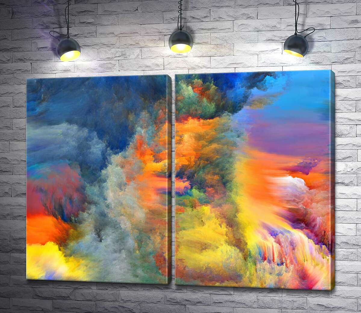 модульна картина Хмарна абстракція яскравих кольорів