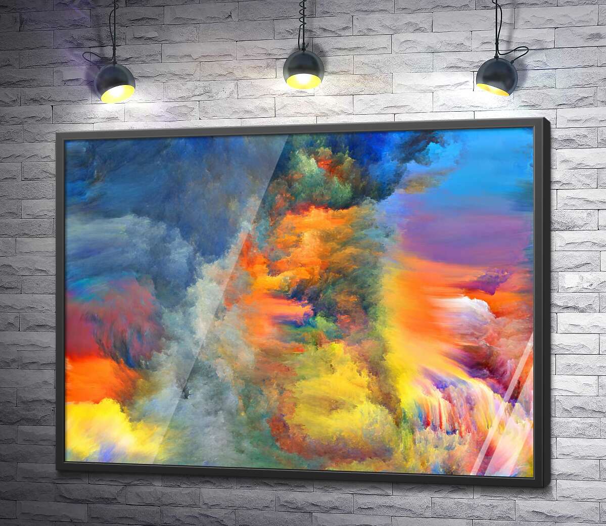 постер Облачная абстракция ярких цветов