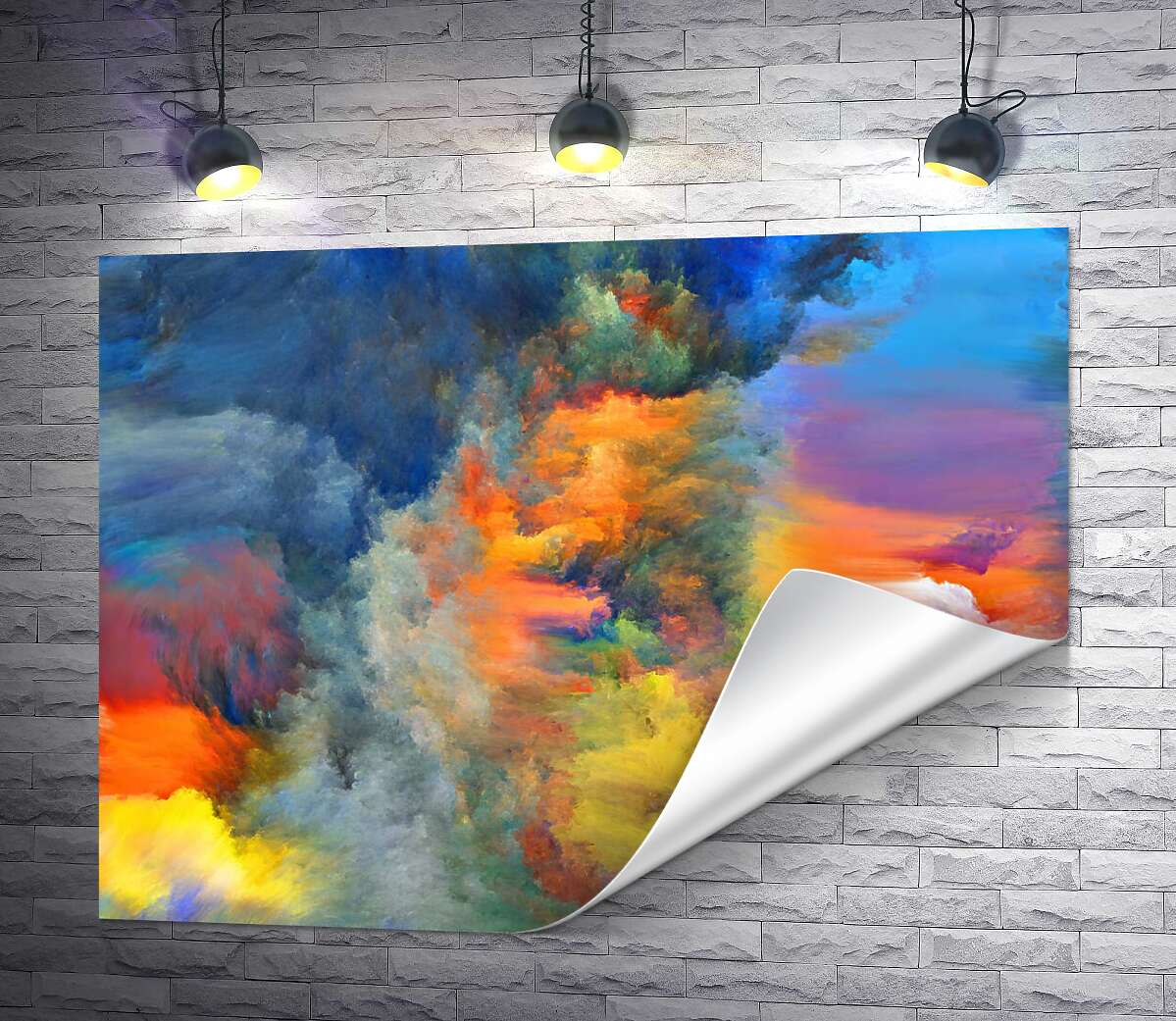 друк Хмарна абстракція яскравих кольорів