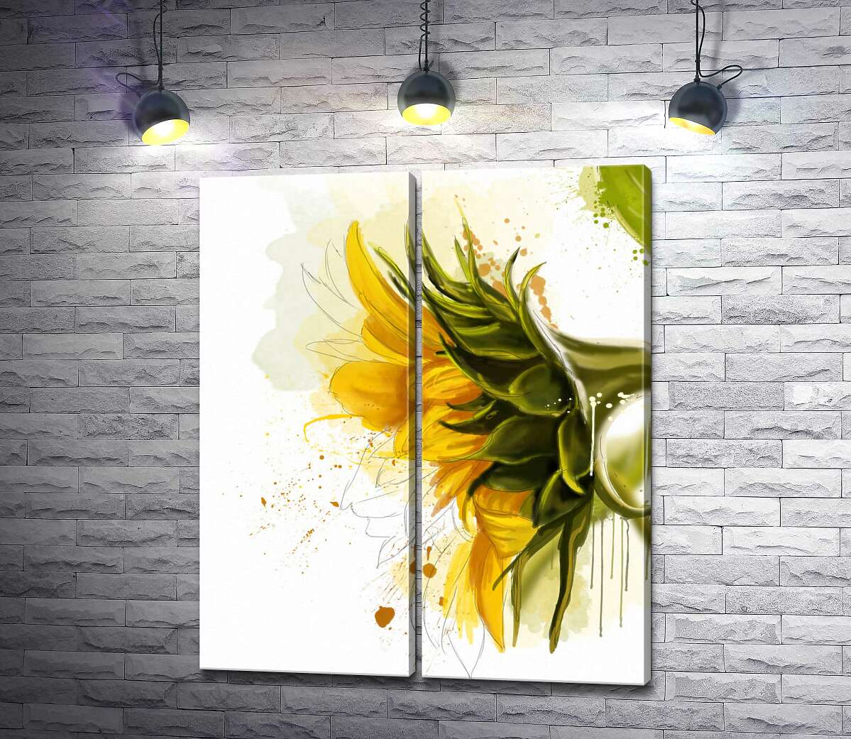 модульна картина Ніжна голівка квітки соняшника