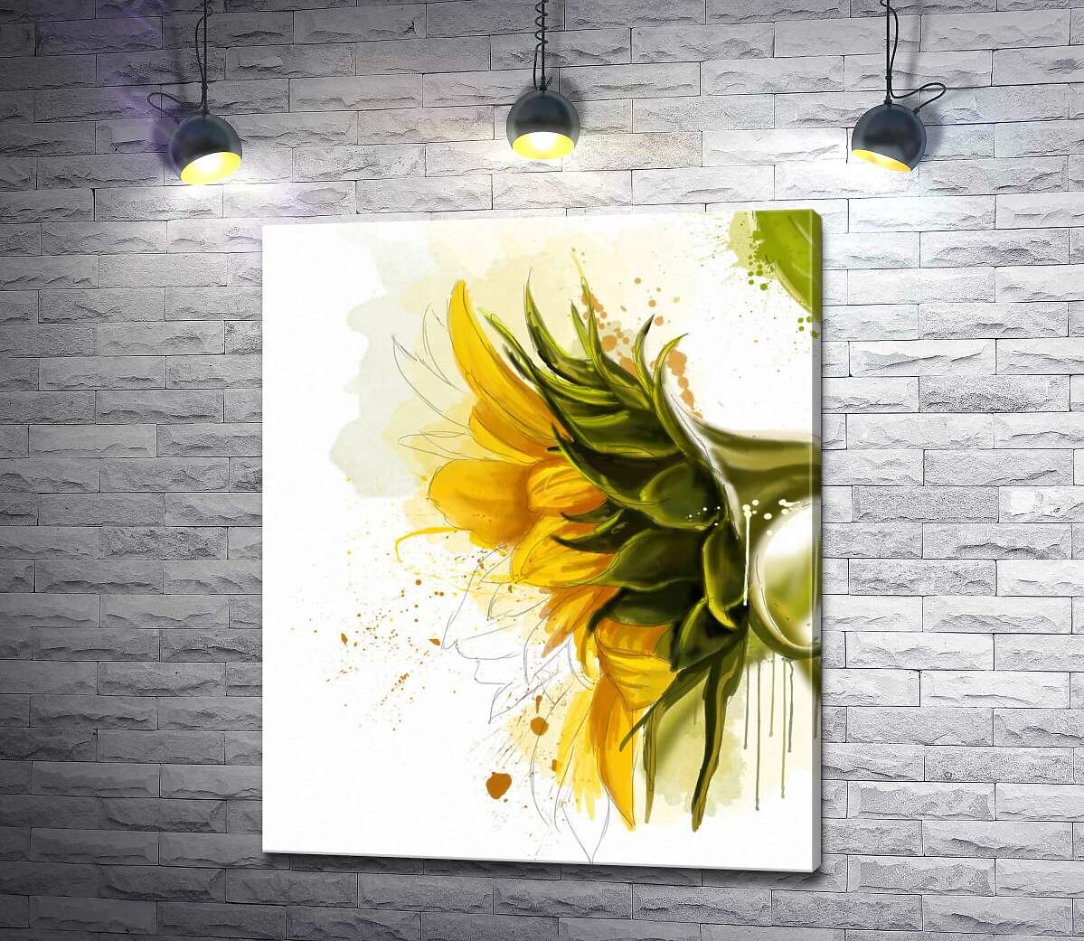 картина Ніжна голівка квітки соняшника
