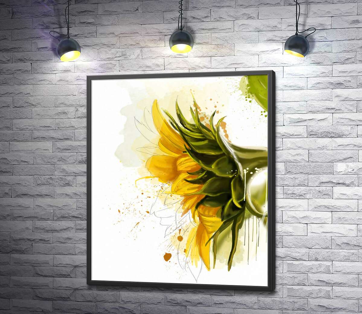 постер Ніжна голівка квітки соняшника