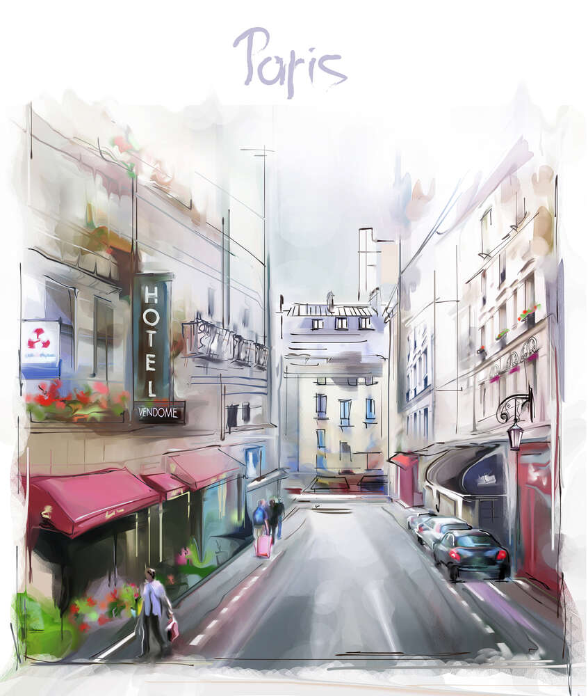 картина-постер Затишна вулиця Парижа