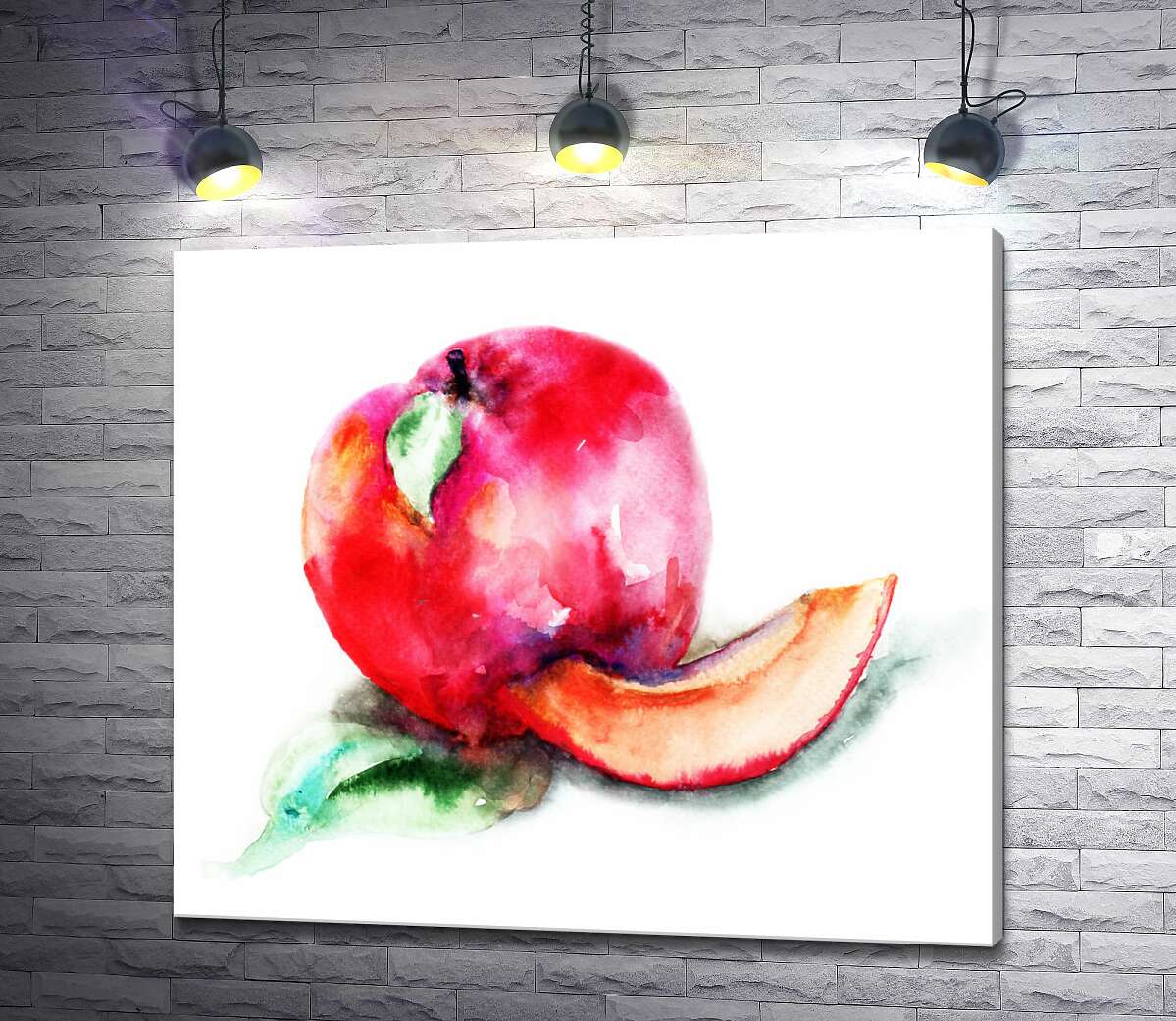 картина Акварельный рисунок яблока