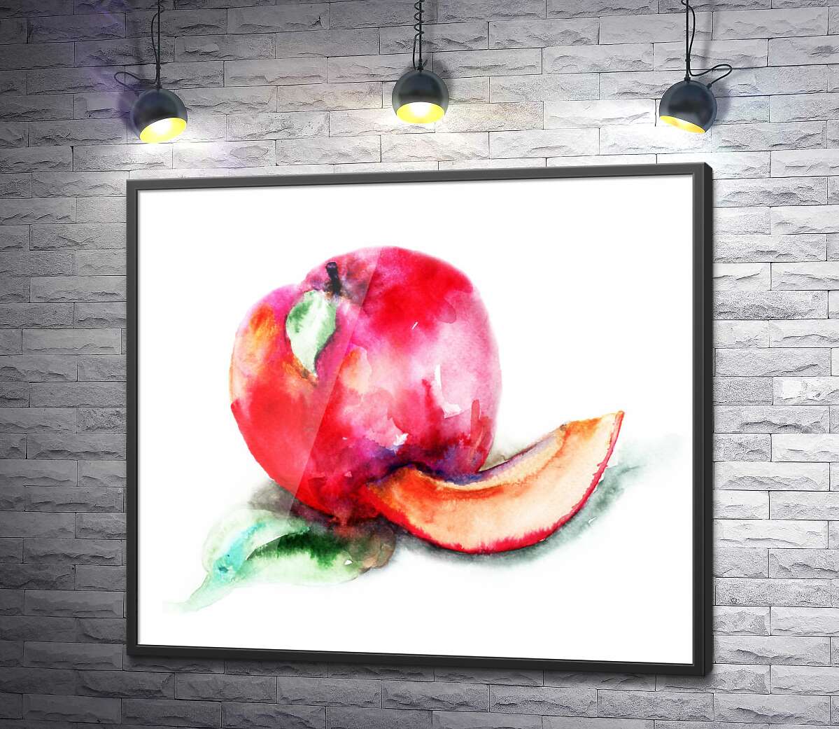 постер Акварельный рисунок яблока
