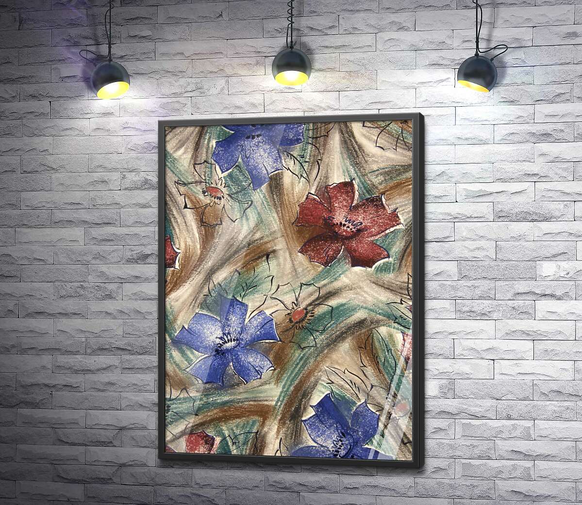 постер Пастельний квітковий візерунок