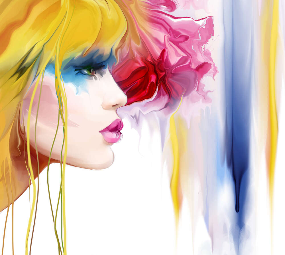 картина-постер Женственный профиль блондинки