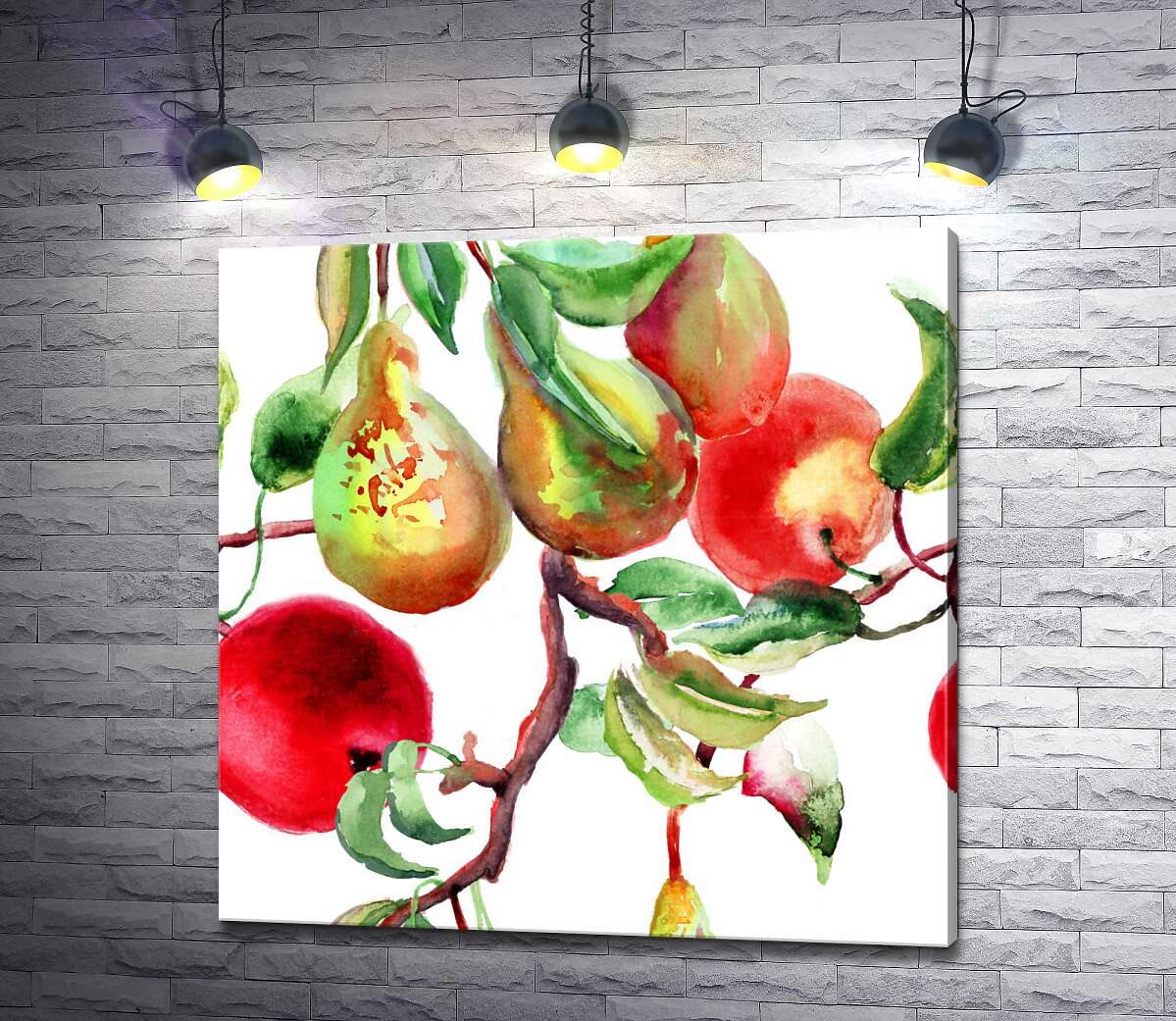 картина Гілки з соковитими грушами та яблуками