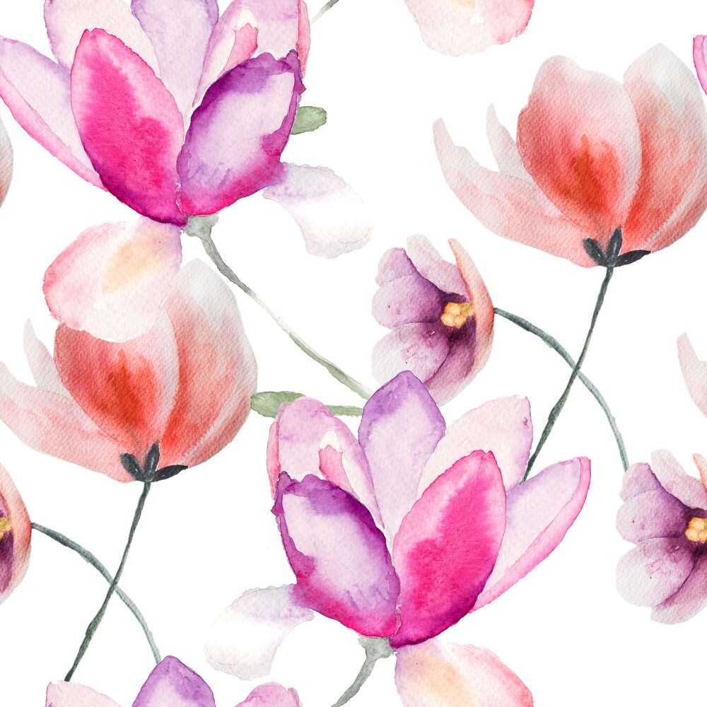 картина-постер Візерунок з ніжних квітів тюльпанів