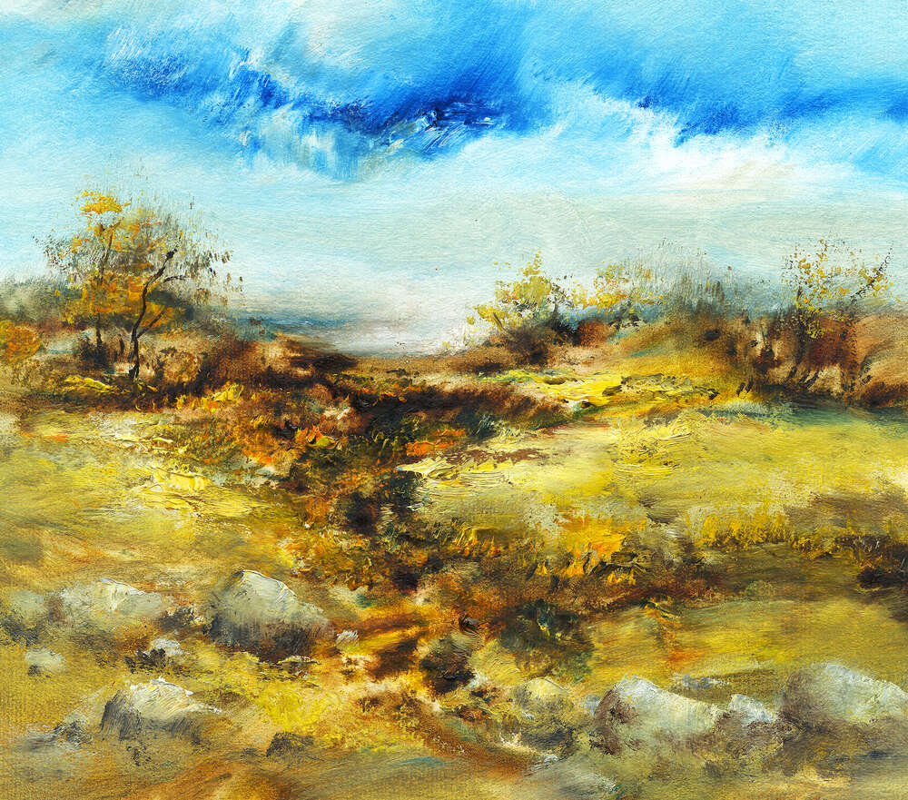 картина-постер Пейзаж осеннего поля
