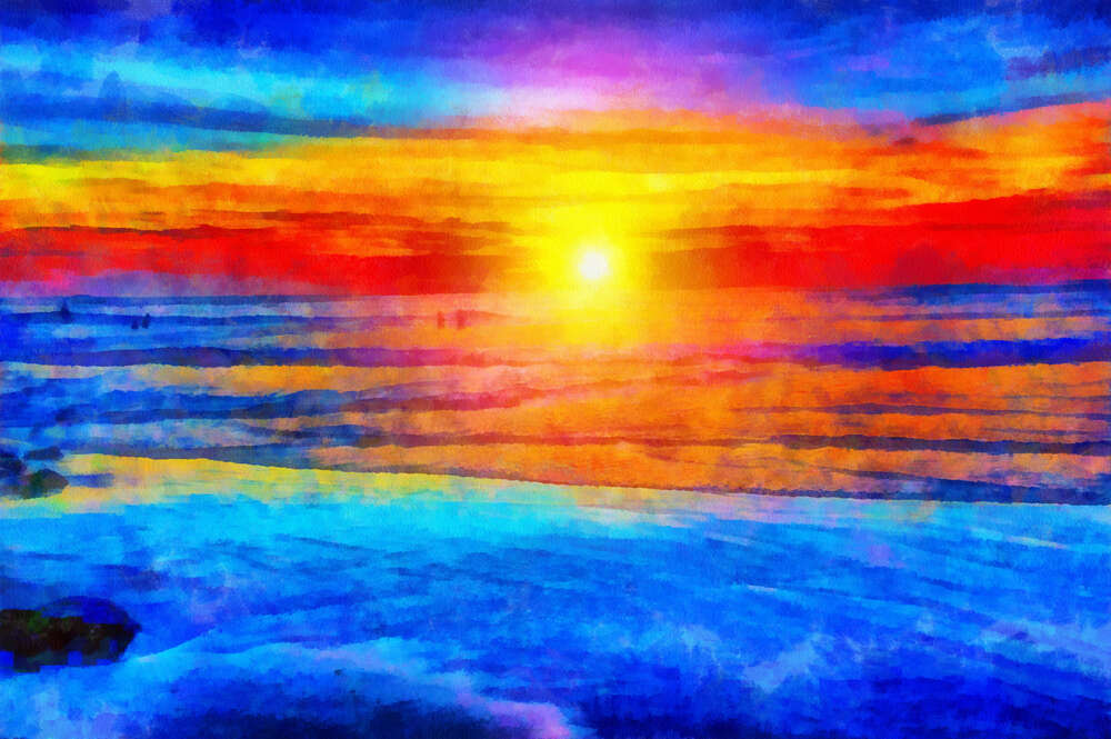 картина-постер Помаранчеве сонце горить над горизонтом