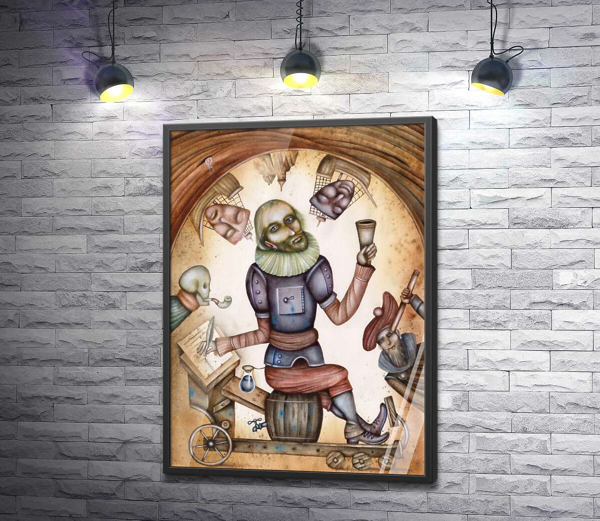 постер Средневековый писатель в водовороте своего воображения