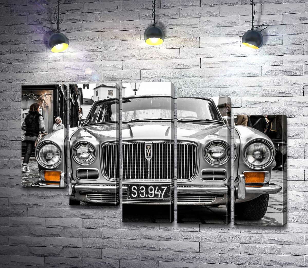 модульная картина Серый спортивный люкс-седан Jaguar XJ6 (Модуль №28)