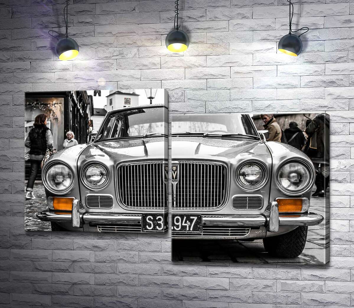модульная картина Серый спортивный люкс-седан Jaguar XJ6 (Модуль №9)