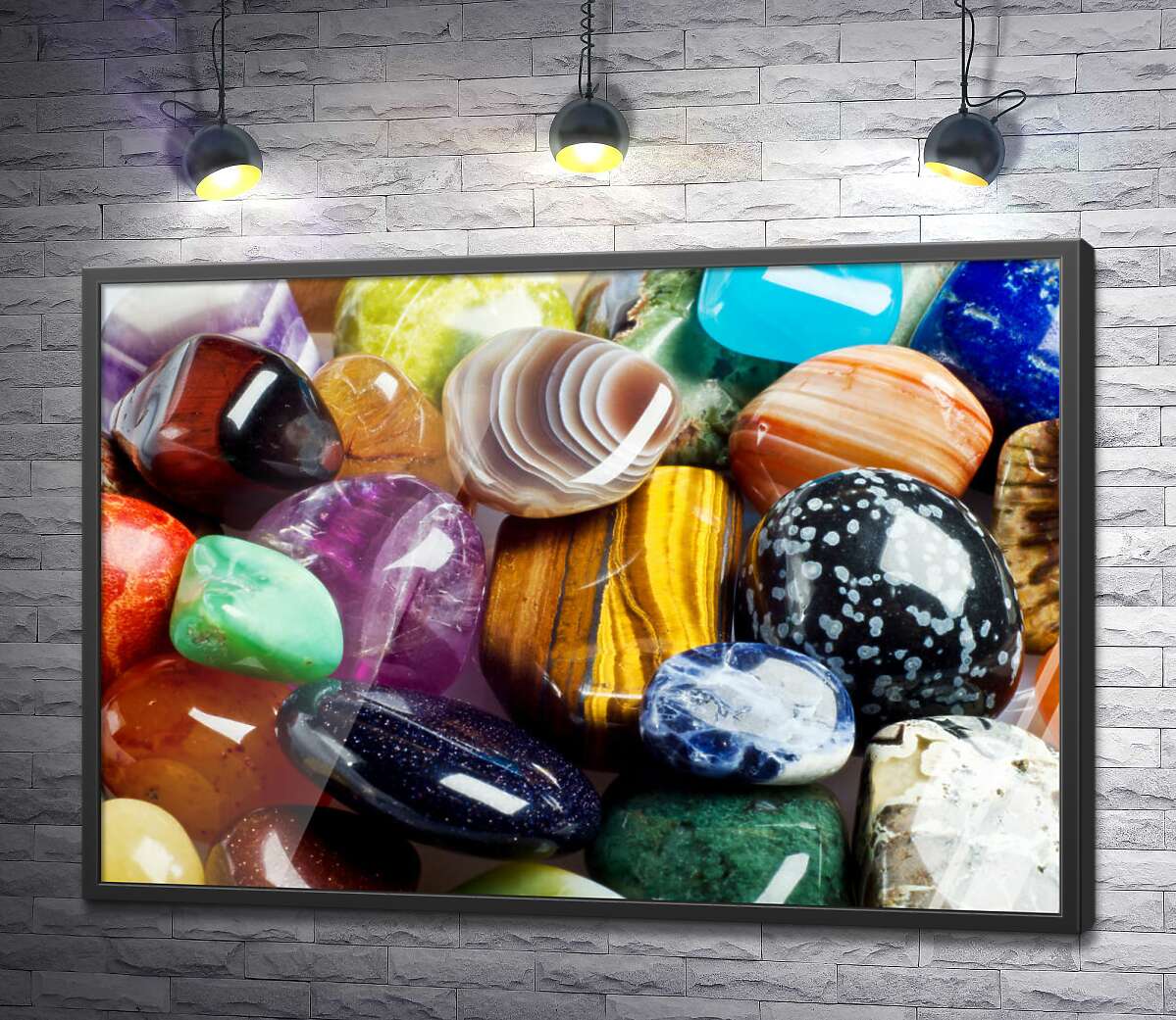 постер Разнообразие красок и форм блестящих камней