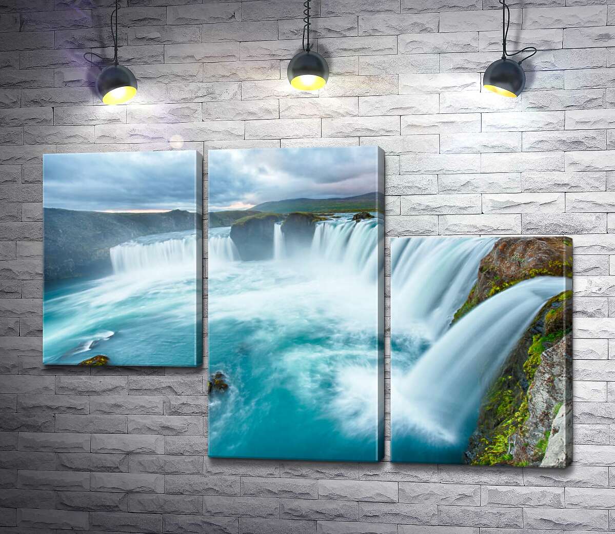 модульная картина Бирюзовая красота водопада Годафосс (Godafoss) (Модуль №13)