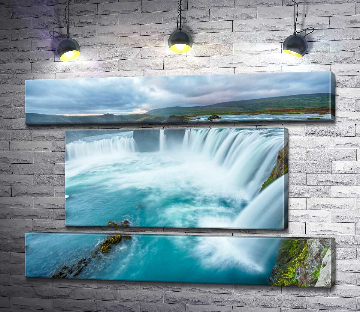 модульная картина Бирюзовая красота водопада Годафосс (Godafoss) (Модуль №18)