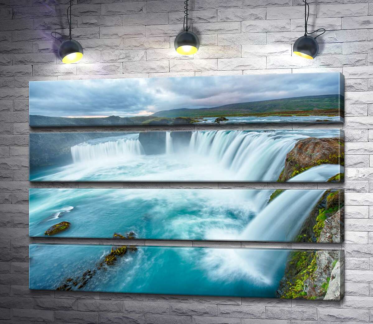 модульная картина Бирюзовая красота водопада Годафосс (Godafoss) (Модуль №22)