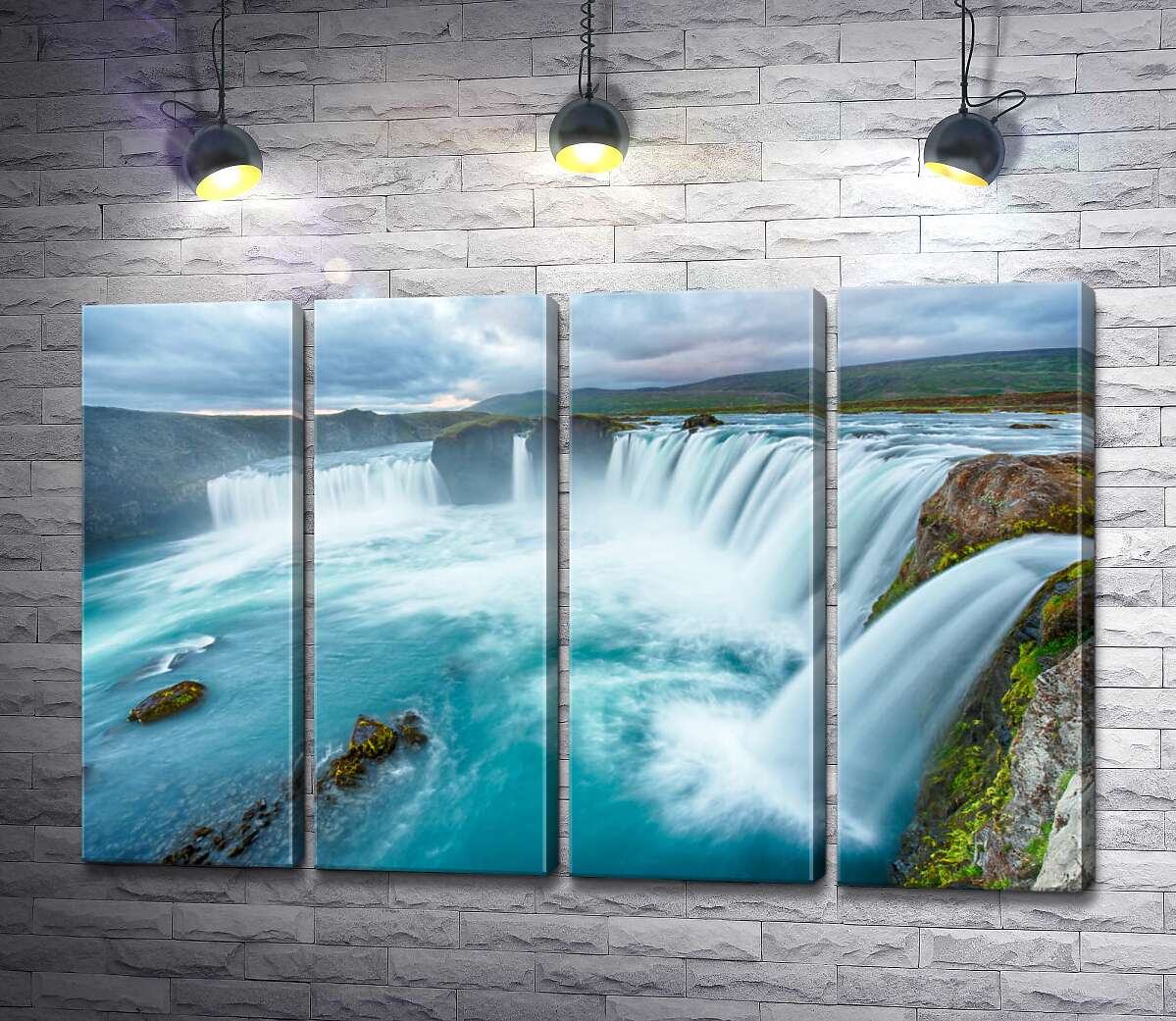 модульная картина Бирюзовая красота водопада Годафосс (Godafoss) (Модуль №24)
