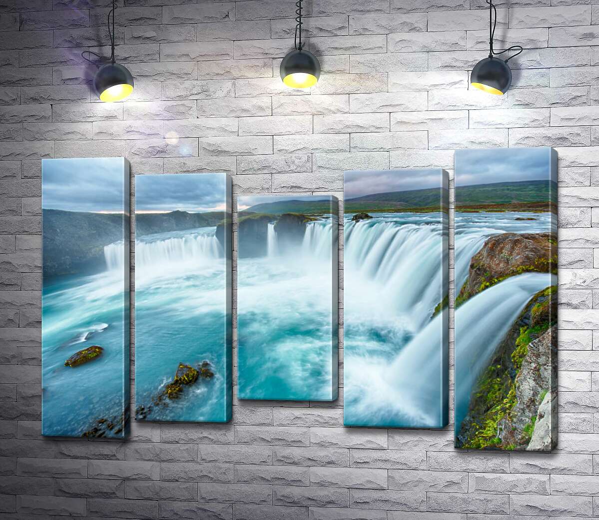 модульна картина Бірюзова краса водоспаду Ґодафосс (Godafoss) (Модуль №27)