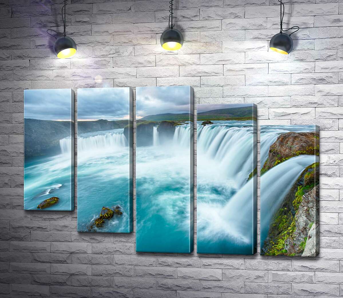 модульна картина Бірюзова краса водоспаду Ґодафосс (Godafoss) (Модуль №28)
