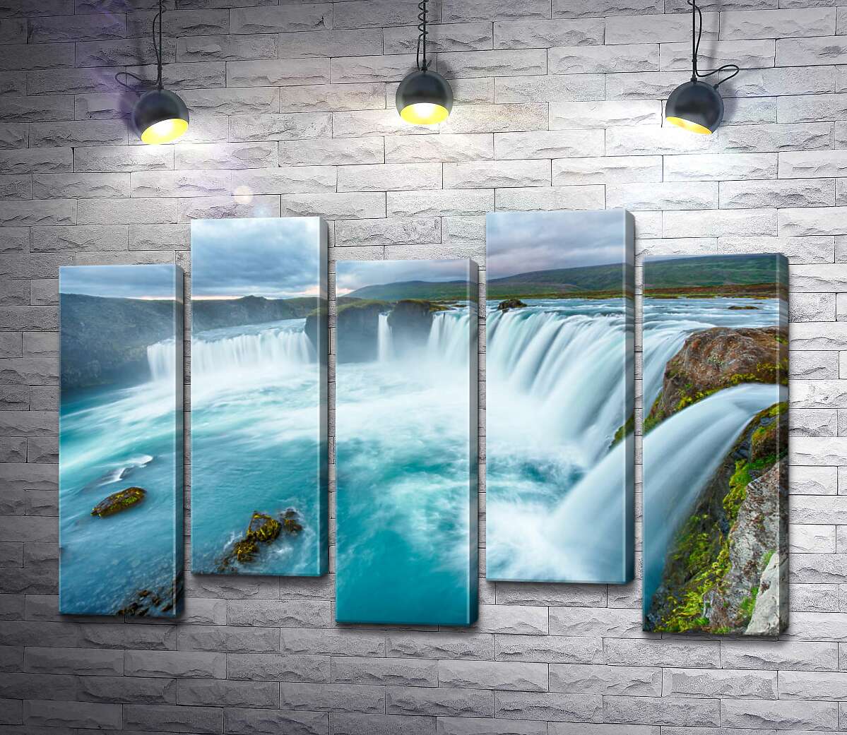 модульная картина Бирюзовая красота водопада Годафосс (Godafoss) (Модуль №30)