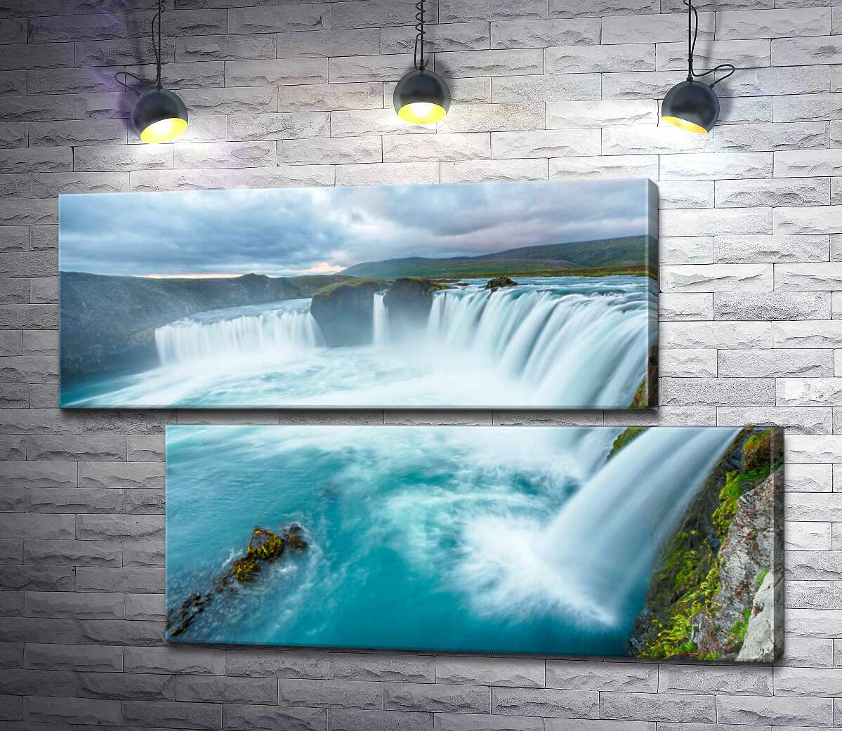 модульная картина Бирюзовая красота водопада Годафосс (Godafoss) (Модуль №8)
