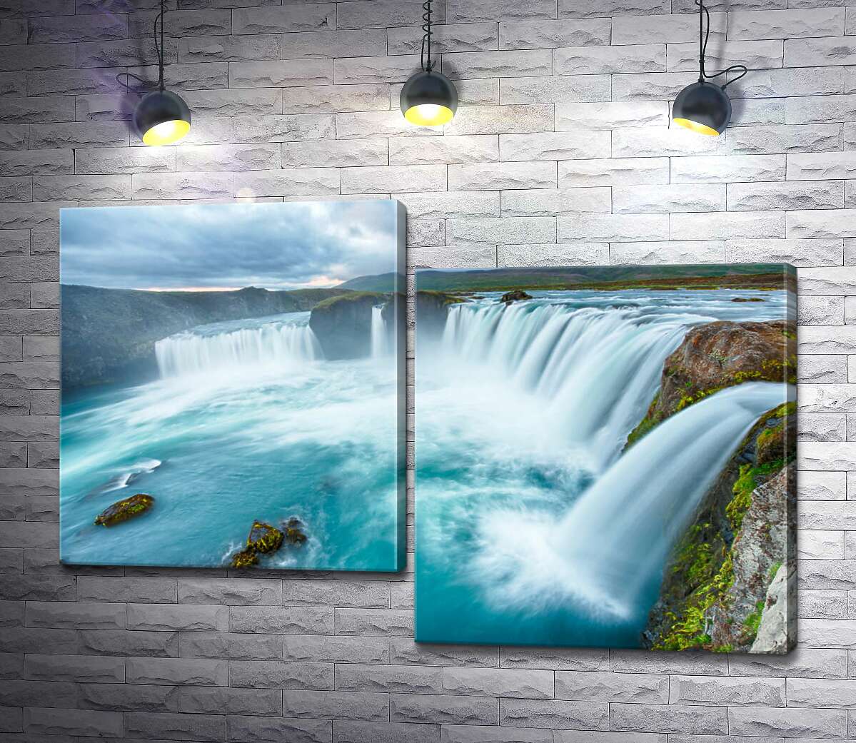 модульная картина Бирюзовая красота водопада Годафосс (Godafoss) (Модуль №9)