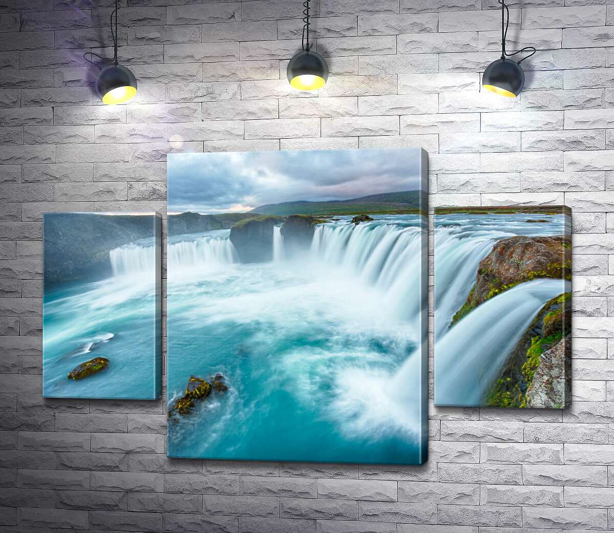 модульна картина Бірюзова краса водоспаду Ґодафосс (Godafoss) (Модуль №5)