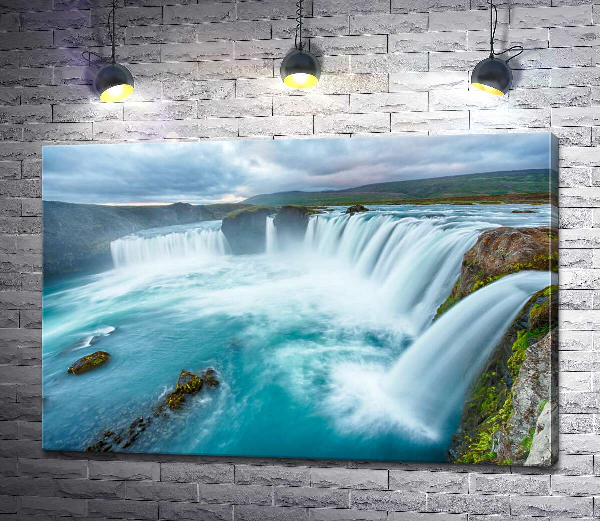 картина Бірюзова краса водоспаду Ґодафосс (Godafoss)
