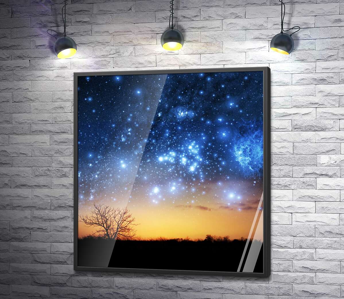 постер Яркие звезды сияют на вечернем небе