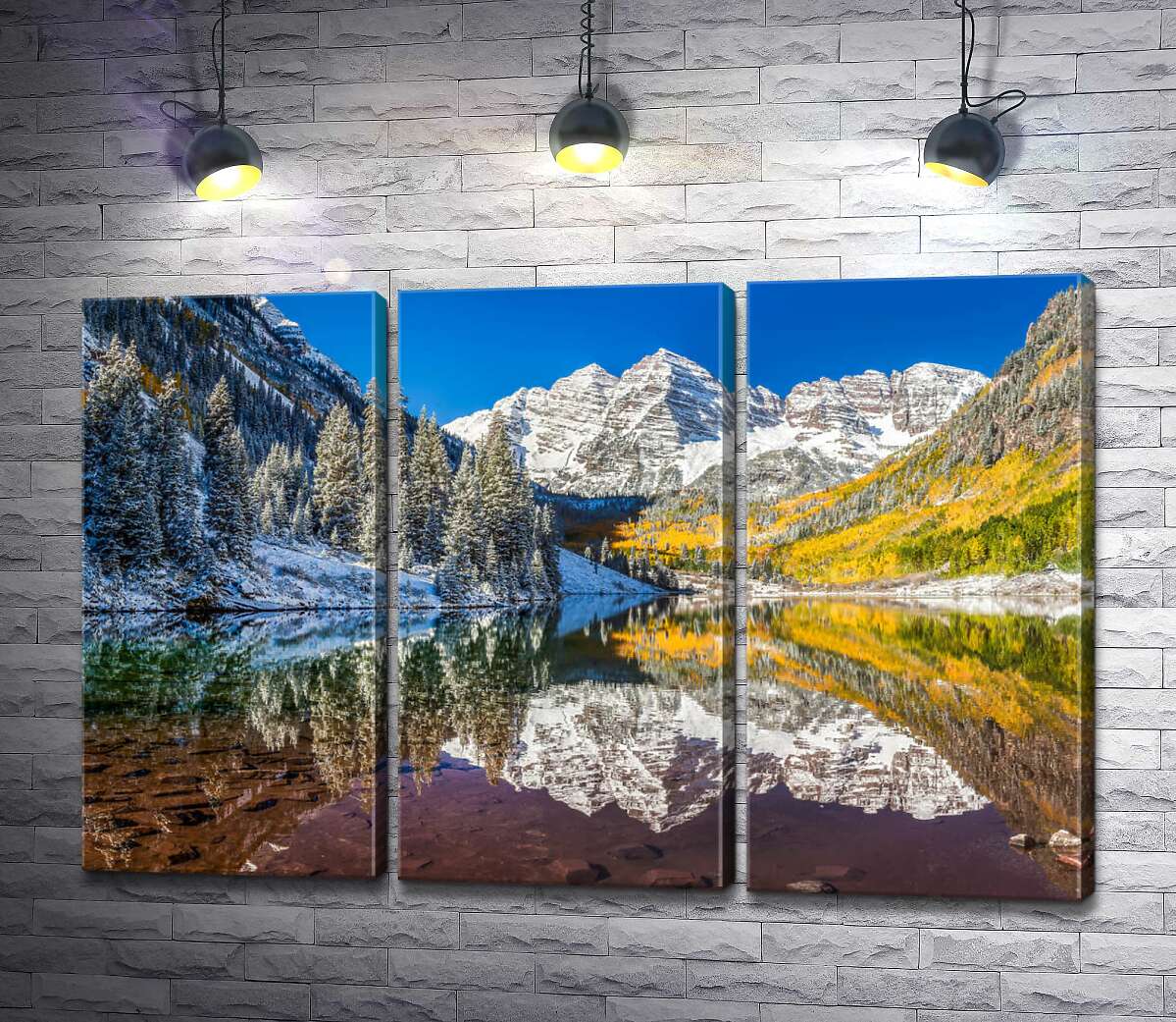 модульна картина Зустріч зими та осені на озері Марун (Maroon Lake) (Модуль №2)